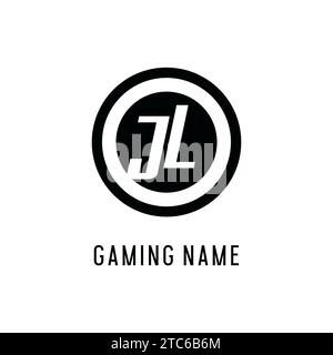 Anfängliche konzentrische Kreislinie des JL-Logos, klare und einfache Vektorgrafik im Monogramm-Logo-Stil Stock Vektor