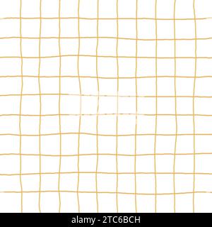 Gingham-Karo-Vektormuster Mit Kritzeleien. Vertikale und horizontale, von Hand gezeichnete, kreuzende Streifen. Geometrischer Hintergrund mit Schachzug. Cottagecore Stock Vektor