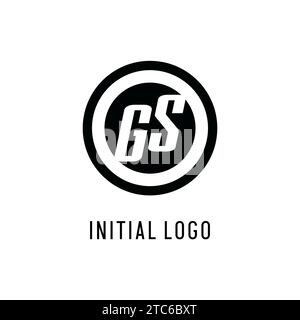 Anfängliche konzentrische Kreislinie des GS-Logos, klare und einfache Vektorgrafik im Monogramm-Logo-Stil Stock Vektor