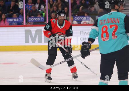 Sankt Petersburg, Russland. Dezember 2023. Div Chernysheva Hockey Club-Spieler Dmitri Sychev (55), der während des KHL All-Star Game auf dem dritten Platz zwischen Div. In Aktion war Bobrova und Div Chernysheva in der SKA Arena. (Endpunktzahl; Div Bobrova 7:4 Div Chernysheva) Credit: SOPA Images Limited/Alamy Live News Stockfoto