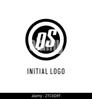 Erste konzentrische Kreislinie des QS-Logos, klare und einfache Vektorgrafik im Monogramm-Logo-Stil Stock Vektor