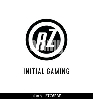 Anfängliche RZ-Logo-konzentrische Kreislinie, klare und einfache Vektorgrafik im Monogramm-Logo-Stil Stock Vektor