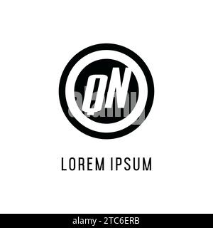 Anfängliche konzentrische Kreislinie des QN-Logos, klare und einfache Vektorgrafik im Monogramm-Logo-Stil Stock Vektor