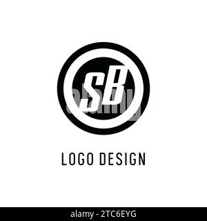 Anfängliche konzentrische Kreislinie des SB-Logos, klare und einfache Vektorgrafik im Monogramm-Logo-Stil Stock Vektor