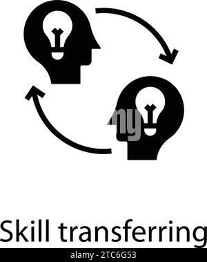 Skill Transfer Glyphe Icon isoliert, Marketing, Planung Stock Vektor