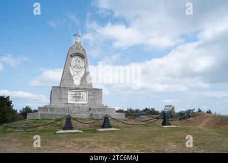 Das Denkmal des russischen Kaisers Alexander II. Auf dem Shipka-Gipfel in Bulgarien Stockfoto