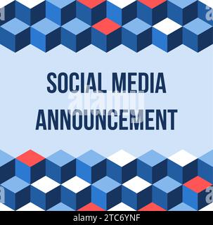 Post-Vorlage für Ankündigungen in sozialen Medien. Vorlage für quadratischen Inhalt. Stock Vektor