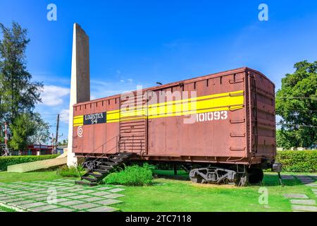 Denkmal für die Entgleisung des Panzerzuges, Santa Clara, Kuba Stockfoto