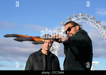 Patrick Wilson (links) und Jason Momoa während eines Fotorufs für Aquaman and the Lost Kingdom im Park Plaza Hotel, Westminster Bridge, London. Bilddatum: Montag, 11. Dezember 2023. Stockfoto