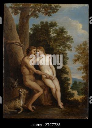 Adam und Eva im Paradies 1975 von David Teniers dem Jüngeren Stockfoto