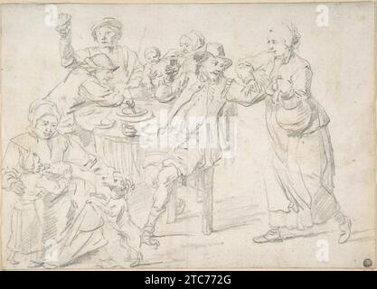 A Family Carousing 2001 von David Teniers dem Jüngeren Stockfoto