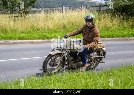 1940 40er Jahre britisches Motorrad BSA 500 ccm; Modellreihe der Birmingham Small Arms Company (BSA) in ihrem Werk in der Armoury Road, Small Heath, Birmingham. Stockfoto