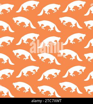 Nahtloses Vektormuster der Silhouette des springenden Fuchs Stock Vektor