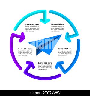 Infografik-Vorlage mit 5 Optionen oder Schritten. Papierebene. Kann für Workflow-Layout, Diagramm, Banner und Webdesign verwendet werden. Vektorabbildung Stock Vektor