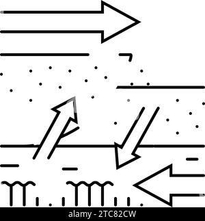 Vektordarstellung des Symbols für die Erdbebenlinie des Druckschubs Stock Vektor