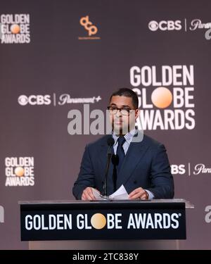 Beverly Hills, Kalifornien, USA. Dezember 2023. Wilmer Valderrama präsentiert am Montag, den 11. Dezember 2023, die 81. Jährliche Nominierung für den Golden Globe Award im Beverly Hilton in Beverly Hills, Kalifornien. Foto: Greg Grudt/UPI Credit: UPI/Alamy Live News Credit: UPI/Alamy Live News Stockfoto