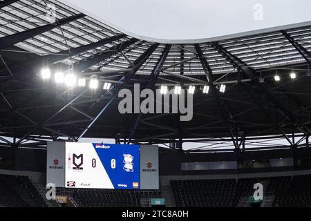 Milton Keynes, Großbritannien. Dezember 2023. Allgemeine Ansicht des Stadions während des Adobe Womens FA Cup Spiels zwischen MK Dons und Birmingham City im Stadion MK in Milton Keynes, England (Natalie Mincher/SPP) Credit: SPP Sport Press Photo. /Alamy Live News Stockfoto