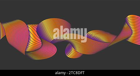 Eine bunte Welle. Gradientendesign einer geschwungenen Linie. Vektorabbildung Stock Vektor