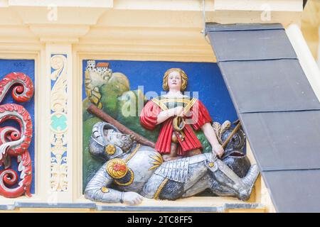 Großer Wendelstein im Schloss Hartenfels in Torgau Stockfoto