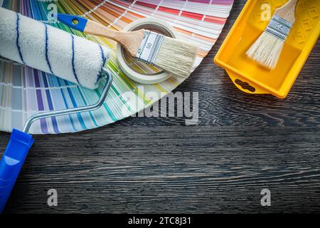 Pinsel Farbpinsel Farbklebeband pantone-Walzenschale Stockfoto