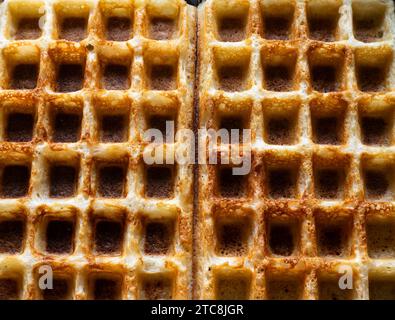 Nahaufnahme mit frischen hausgemachten Brüsseler Waffeln, Brüssel, Belgien Stockfoto