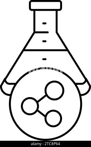 Vektordarstellung des Werkzeugs „Chemikalien und Lösungsmittel“ für Arbeitslinien Stock Vektor