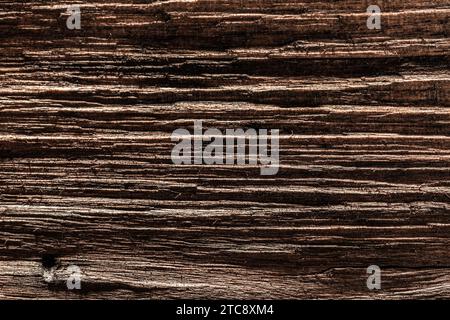 Alte braune schäbige hölzerne Hintergrundansicht von oben Stockfoto