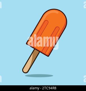 Leckere Orange Ice Lolly Illustration Vecton Icon Eis Stock Vektor