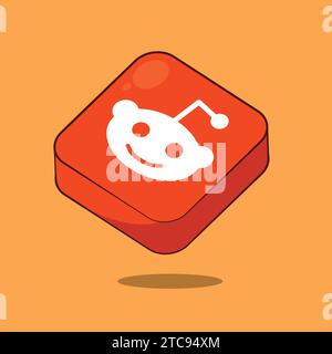 Reddit Social Media App Website-Symbole Vektor Website Würfelsymbol Stock Vektor