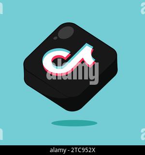 TikTok Social Media App Website-Symbole Vektor Website Würfelsymbol Stock Vektor