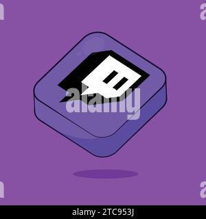 Twitch Social Media App Website-Symbole Vektor Website Würfelsymbol Stock Vektor