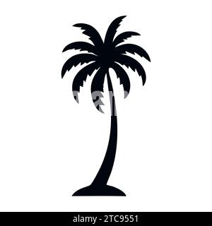 Symbol für Palmensilhouette. Tropische schwarze Dschungelpflanzen. Vektor auf weißem Hintergrund Stock Vektor