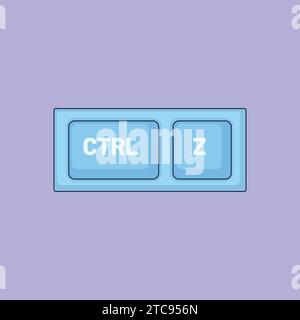 Flache STRG Z Rückgängig Tastatur Symbol Vektorabbildung Tastatur Stock Vektor