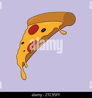 Yummy Pizza Slice Vektor Illustration Icon Pizza Slice Icon Stock Vektor