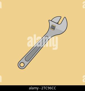 Metallschlüssel Symbol Vektor Illustration Schraubenschlüssel Werkzeug Stock Vektor