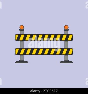 Baubarriere Vektor-Illustration orange Barrierestraße Stock Vektor