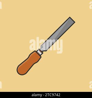 Flacheisen Feile Werkzeug Illustration Symbol Vektor Stock Vektor