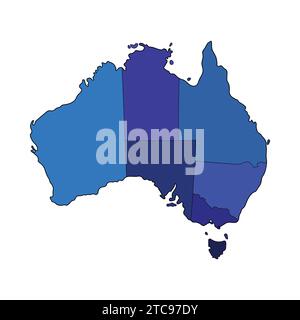 Detaillierte Karte von Australien Vektor-Symbol Illustration Australien Karte Stock Vektor