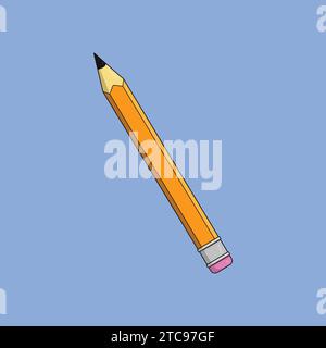 Flache scharfe Kohle Bleistift Icon Vektor Illustration Schule Büro Schreibwaren Stock Vektor