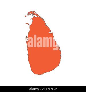 Flache Karte von Sri Lanka Vektor-Illustration Sri Lanka Karte Stock Vektor