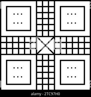 vektordarstellung der Tischliniensymbole der ludo-Platine Stock Vektor