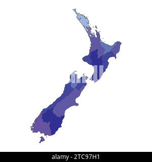 Detaillierte Karte von Neuseeland Vektor-Icon Illustration Neuseeland Karte Stock Vektor
