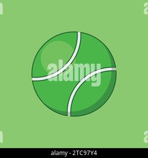 Flacher Tennisball Sport Icon Illustration Vektor Icon Stock Vektor