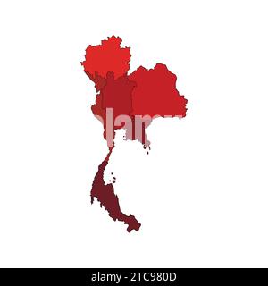 Detaillierte Karte von Thailand Vektor-Symbol Illustration Thailand Karte Stock Vektor