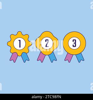 1. 2. 3. Platz Halter preisgekrönte Preise Illustration Icon Vektor Stock Vektor