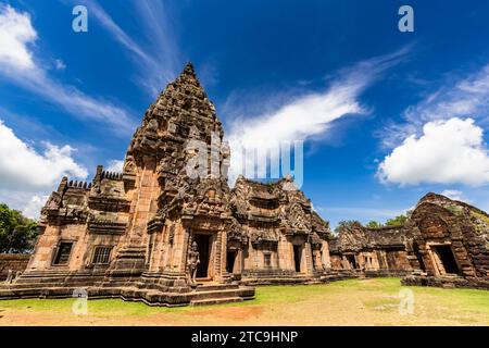 Prasat Phanom Sprosse, Antiker Khmer Hindutempel, Hauptschrein, Buri RAM, Isan, Thailand, Südostasien, Asien Stockfoto