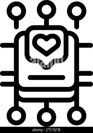 Health Tracking Uhr Symbol Konturvektor. Intelligenter Handgelenkzähler. Intelligenter Body-Schrittzähler Stock Vektor