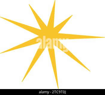 Ein schlichter funkelnder Stern Twinkle-Sternpartikel, Glitzer-Funkeln und magisches Funkeln. Modernes, isoliertes Wahrzeichen Stock Vektor