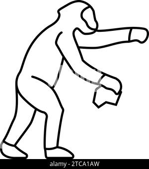 australopithecus, menschliche Evolutionslinie, Symbolvektordarstellung Stock Vektor