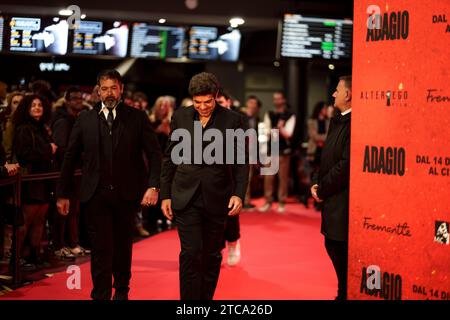 ROM, ITALIEN - 11. DEZEMBER: Pierfrancesco Favino besucht den roten Teppich für den Film „Adagio“ im Space Parco de Medici am 11. Dezember 2023 in RO Stockfoto